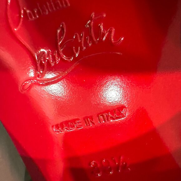 Christian Louboutin MJ MOC 50 Croc Leather Heeled Loafers Shoes Chain CL - Picture 16 of 16